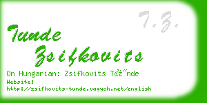 tunde zsifkovits business card